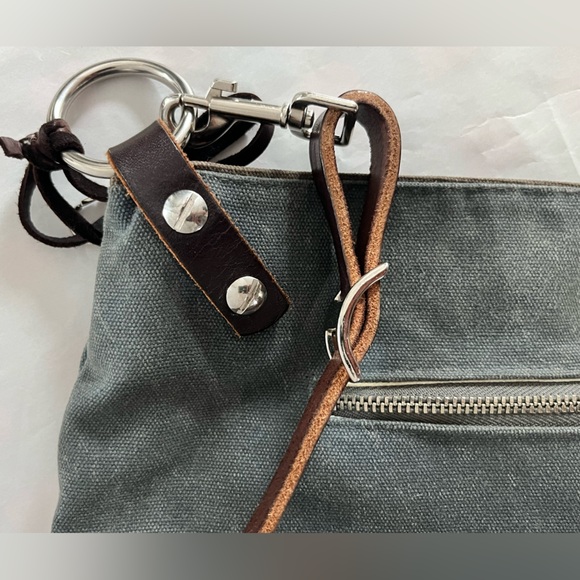 WAXT by BABS waxed canvas & leather Crossbody Messenger bag purse satchel tote - Picture 11 of 13